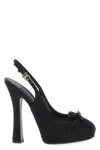 Dolce & Gabbana Satin Slingback Platform Shoes