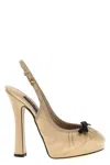Dolce & Gabbana Vally Satin Platform Slingback Pumps