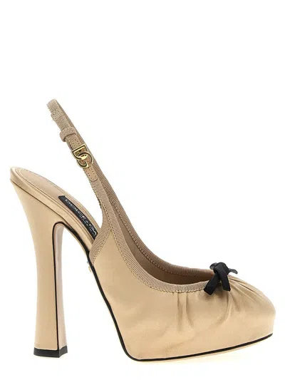 Dolce & Gabbana 'vally' Slingback In Neutral