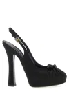 Dolce & Gabbana Satin Slingback Platform Shoes In Black