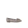 Dolce & Gabbana Vally Taormina Lace Ballerina Shoes In Gray