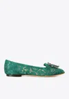 Dolce & Gabbana Vally Taormina Lace Ballet Flats In Green
