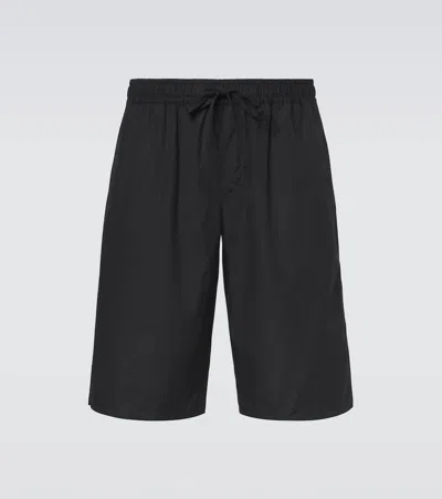 Dolce & Gabbana Vanity Cotton Poplin Bermuda Shorts In Black