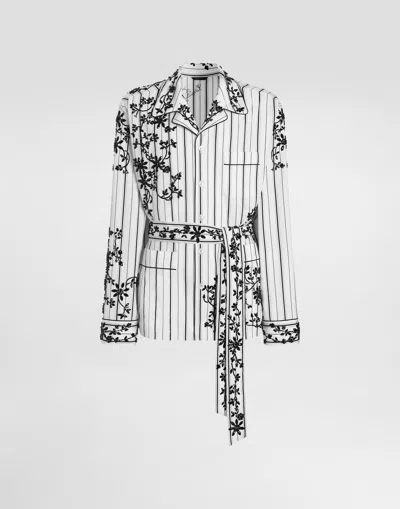 Dolce & Gabbana Vanity Robe With Embroidery In Multi