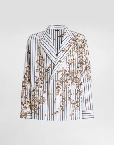 Dolce & Gabbana Vanity Robe With Embroidery In Multi