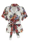Dolce & Gabbana Vanity Floralprint Silk Twill Shirt In White In White
