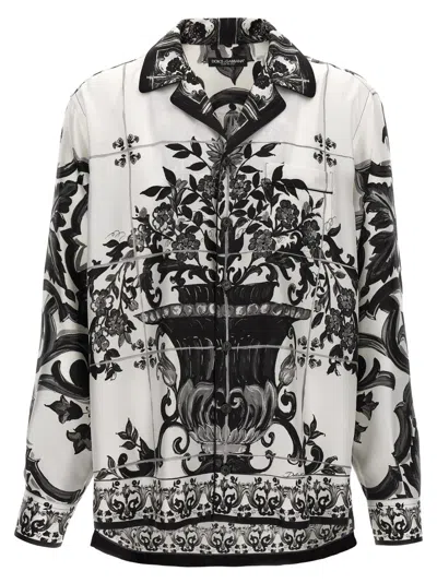 Dolce & Gabbana Blackwhite Vanity Silk Shirt