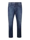 Dolce & Gabbana Faded Stitched Cotton Jeans With Back Pockets In Blue