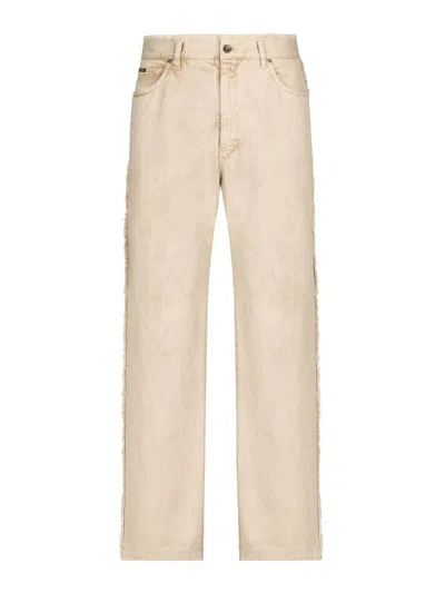 Dolce & Gabbana Overdye Jeans With Raw Edge In Multicolor