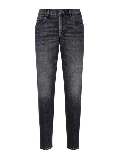 Dolce & Gabbana Straight-leg Cotton Jeans In Black