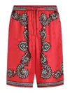Dolce & Gabbana Bandanna-print Silk Shorts In Red