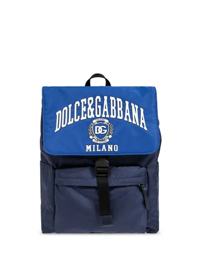 Dolce & Gabbana Kids' Varsity Backpack In Blue