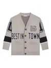 Dolce & Gabbana Varsity-logo Cardigan In Gray