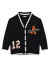 Dolce & Gabbana Varsity-patch Wool Cardigan In Black