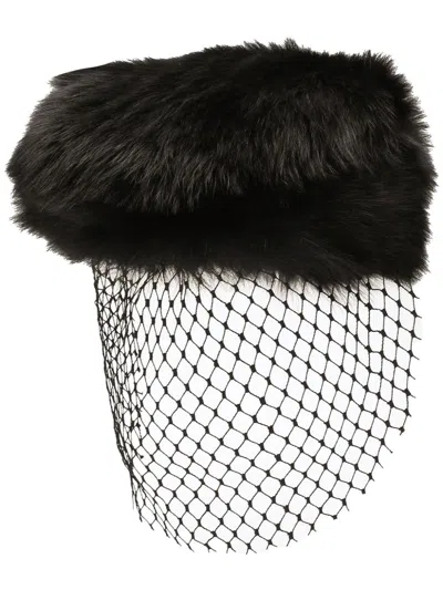 Dolce & Gabbana Hut Mit Schleier In Black