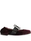 Dolce & Gabbana Velour Ballet Flats In Brown