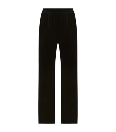 Dolce & Gabbana Velvet Jogging Pants In Black