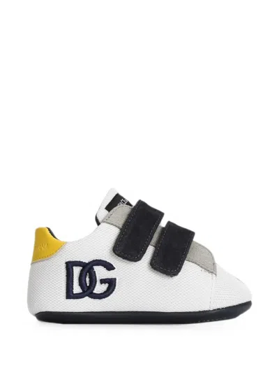 Dolce & Gabbana Babies' Velour-fabric Sneakers In Multi