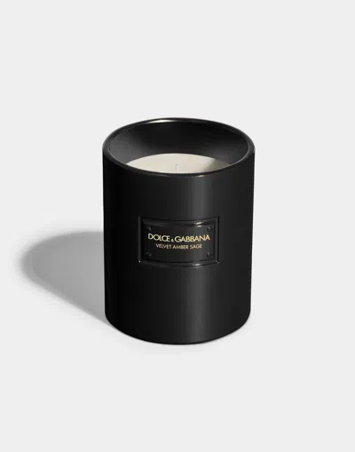 Dolce & Gabbana Velvet Amber Sage Scented Candle In Black