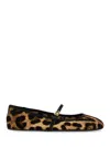 Dolce & Gabbana Multicolor Ballerinas In Cotton And Viscose With Leopard Print Women