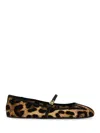 Dolce & Gabbana Multicolor Ballerinas In Cotton And Viscose With Leopard Print Women