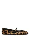 Dolce & Gabbana Multicolor Ballerinas In Cotton And Viscose With Leopard Print Women In Animal