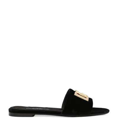 DOLCE & GABBANA VELVET BIANCA SANDALS