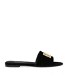 Dolce & Gabbana Logo-plaque Leather Slides In Multi