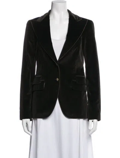 Pre-owned Dolce & Gabbana Velvet Blazer In Brown