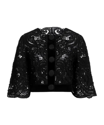 Dolce & Gabbana Velvet Blazer In Black