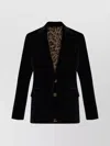 Dolce & Gabbana Men Velvet Notched Lapel Blazer In Blue