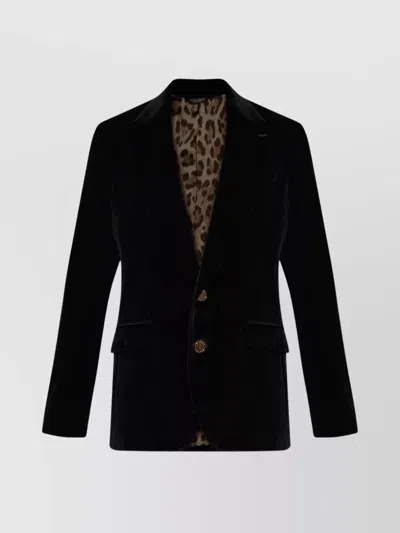 DOLCE & GABBANA VELVET BLAZER NOTCHED LAPELS
