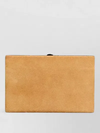 Dolce & Gabbana Velvet Calf Leather Clutch Evening Bag In Orange