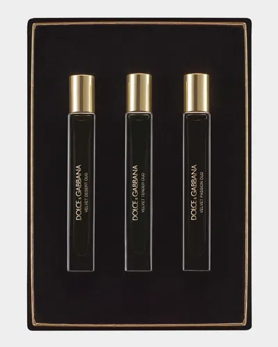 Dolce & Gabbana Velvet Collection Oud Trio Travel Set In Transparent