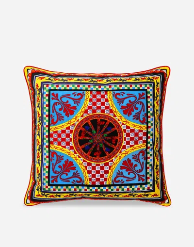 Dolce & Gabbana Velvet Cushion Large In Multicolor