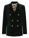 Dolce & Gabbana Double-breasted Sicily Light Cotton Velvet Jacket Clothing In Green