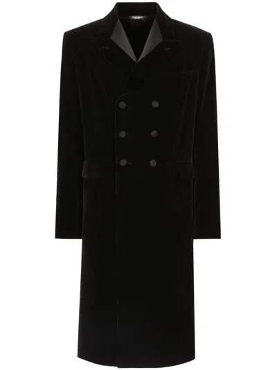 Dolce & Gabbana Doppelreihiger Mantel In Black