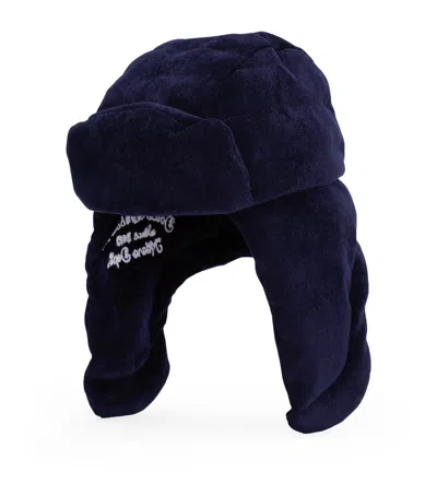 Dolce & Gabbana Kids' Velvet Ear-warmer Hat In Blue