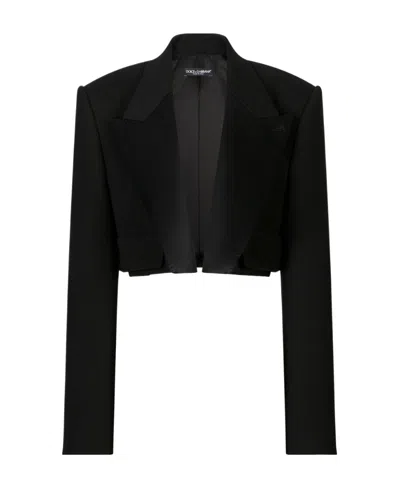 DOLCE & GABBANA DOLCE  GABBANA CROPPED TUXEDO JACKET
