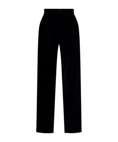 Dolce & Gabbana Velvet Elasticated Trousers In Black
