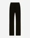Dolce & Gabbana Velour Flared Trousers In Black