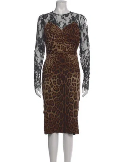 Pre-owned Dolce & Gabbana Velvet Knee-length Dress In Black