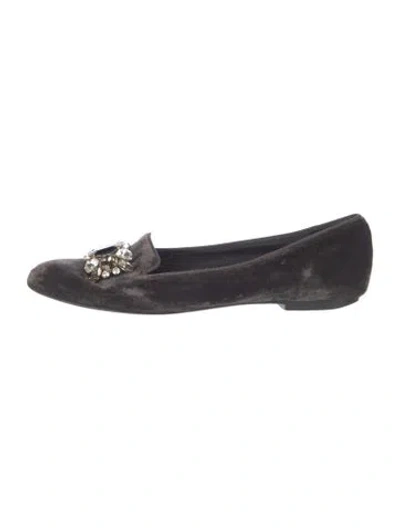 Pre-owned Dolce & Gabbana Velvet Loafers In Black