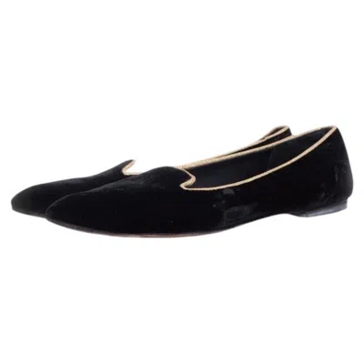 Pre-owned Dolce & Gabbana , Velvet Loafers In Black