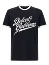 Dolce & Gabbana Round Neck T-shirt In Cotton In Blue