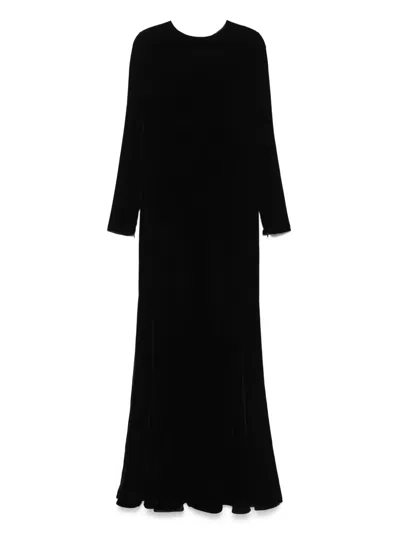Dolce & Gabbana Velvet Maxi Dress In Black