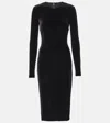 Dolce & Gabbana Velvet Midi Dress In Black
