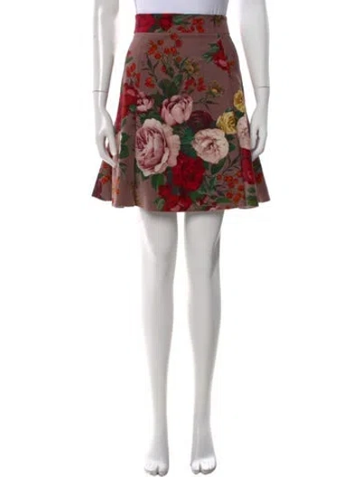 Pre-owned Dolce & Gabbana Velvet Mini Skirt In Pink