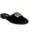 Dolce & Gabbana Velvet Mule In Black