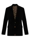 Dolce & Gabbana Men Velvet Notched Lapel Blazer In Blue